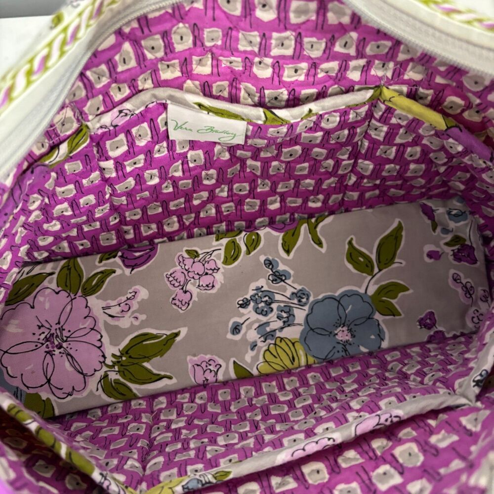 Vera Bradley Watercolor Purse Tote Bag Shoulder Zip Close Floral RETIRED PRINT - Picture 4 of 7